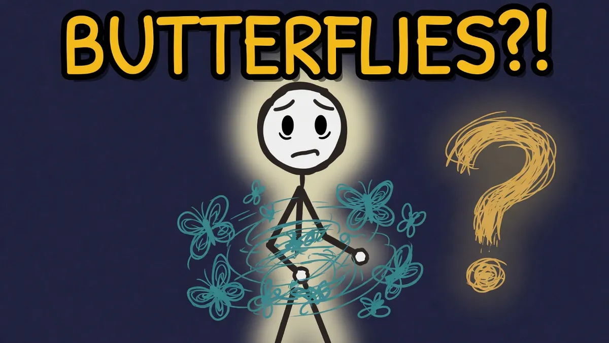 Munchrd illustration for: Why do you get butterflies in your stomach?