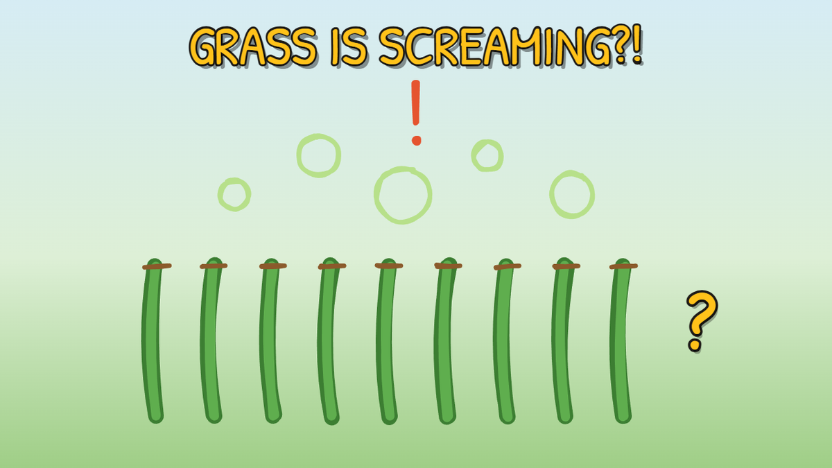 Munchrd illustration for: Why does fresh-cut grass smell so good?