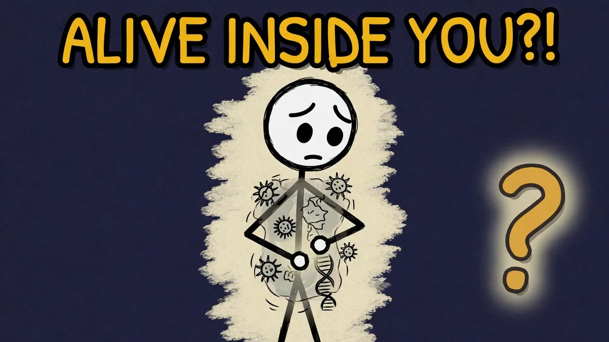 Munchrd illustration for: Why did scientists just find things inside you that aren't quite alive?