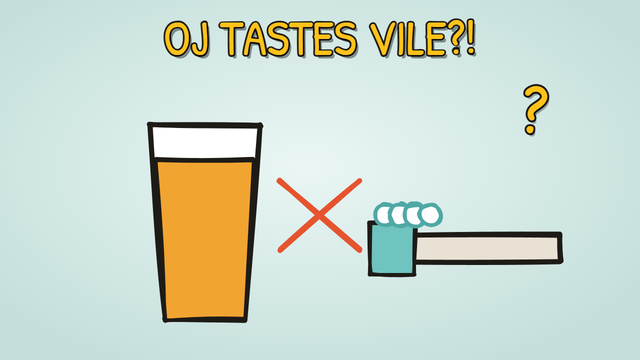 Munchrd: Why does orange juice taste vile right after you brush your teeth?