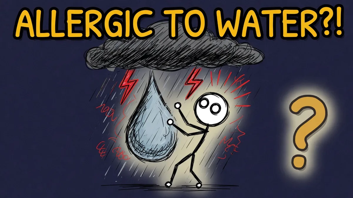 Munchrd illustration for: Why are a few people genuinely allergic to water?