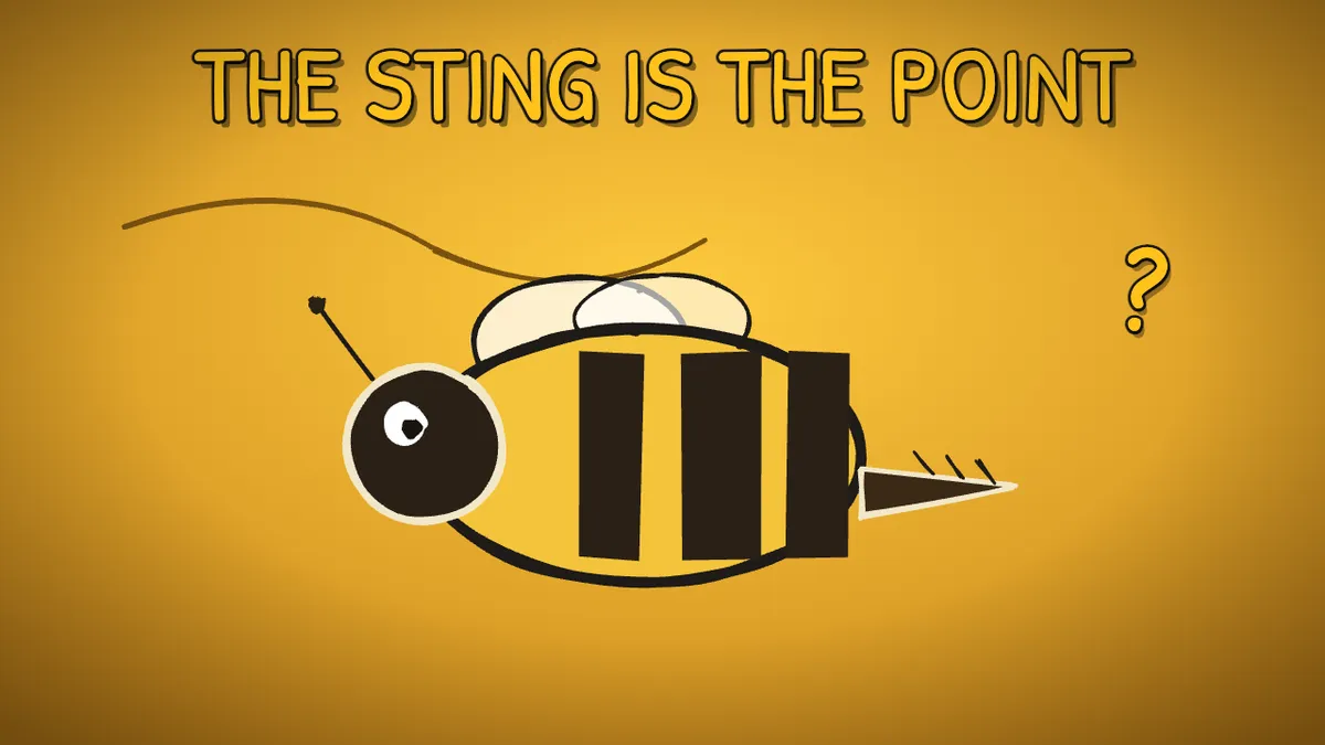 Munchrd illustration for: Why do bees die when they sting you?