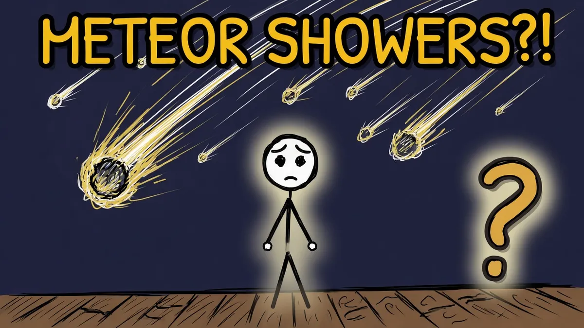 Munchrd illustration for: Why do meteor showers happen every year?