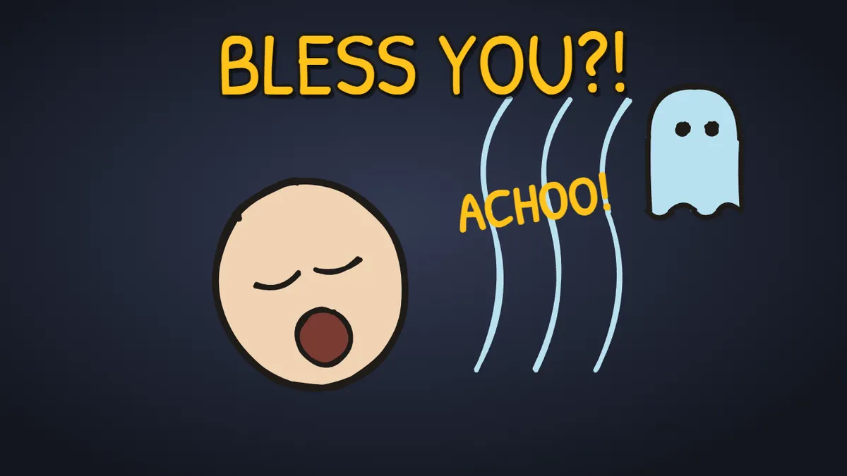 Munchrd illustration for: Why do we say 'bless you' when someone sneezes?