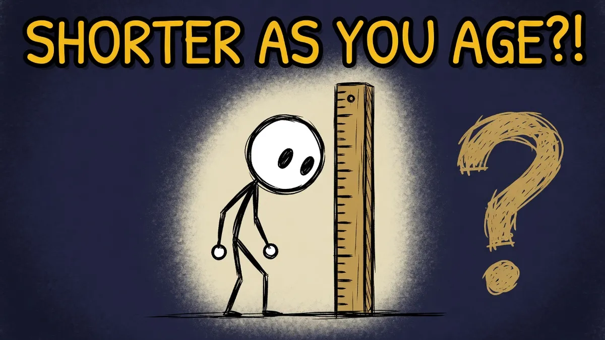 Munchrd illustration for: Why do you get shorter as you age?