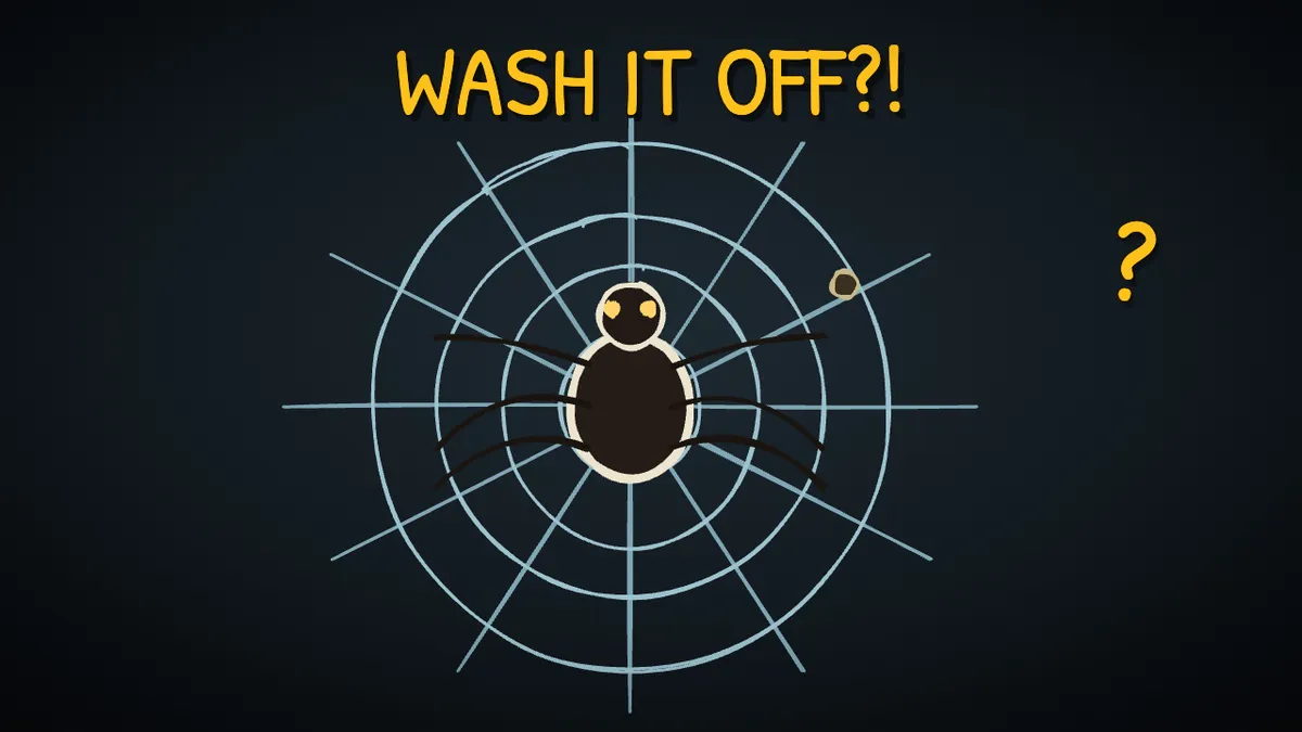 Munchrd illustration for: Why don't spiders stick to their own webs?